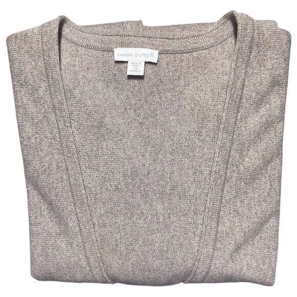 J.JILL Pure Jill Cashmere Cardigan Sweater Size 2X Beige Long Line V-Neck Button - Picture 16 of 16